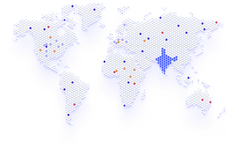 World map showing global identity verification coverage